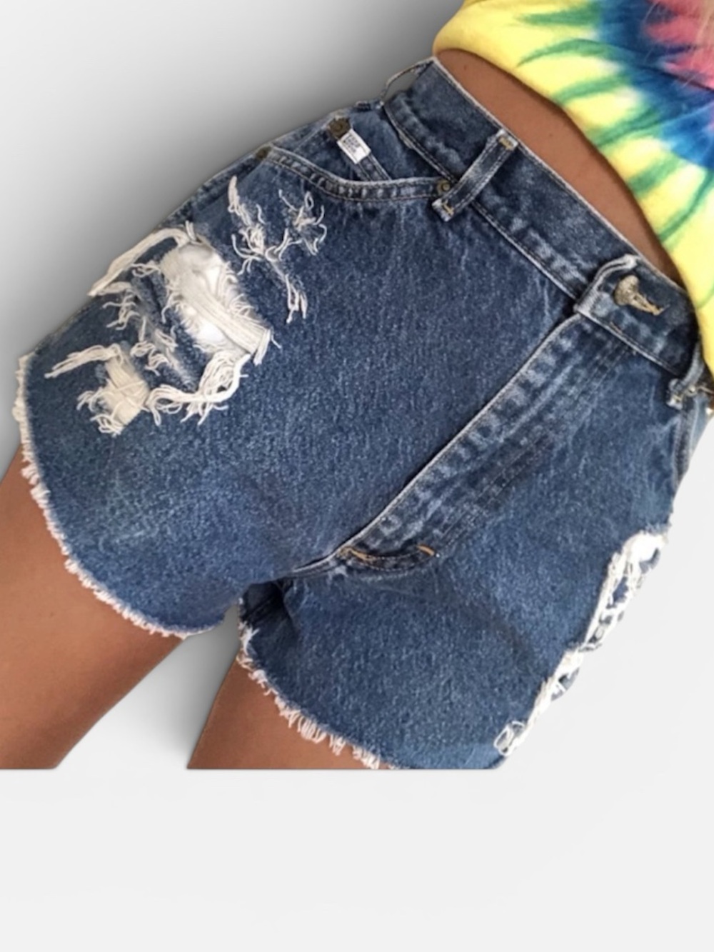 Lee | vintage hand distressed jean shorts